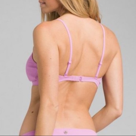 PRANA NWT Speckle Rib-Knit Bikini Top Violet Mist - Picture 2 of 6